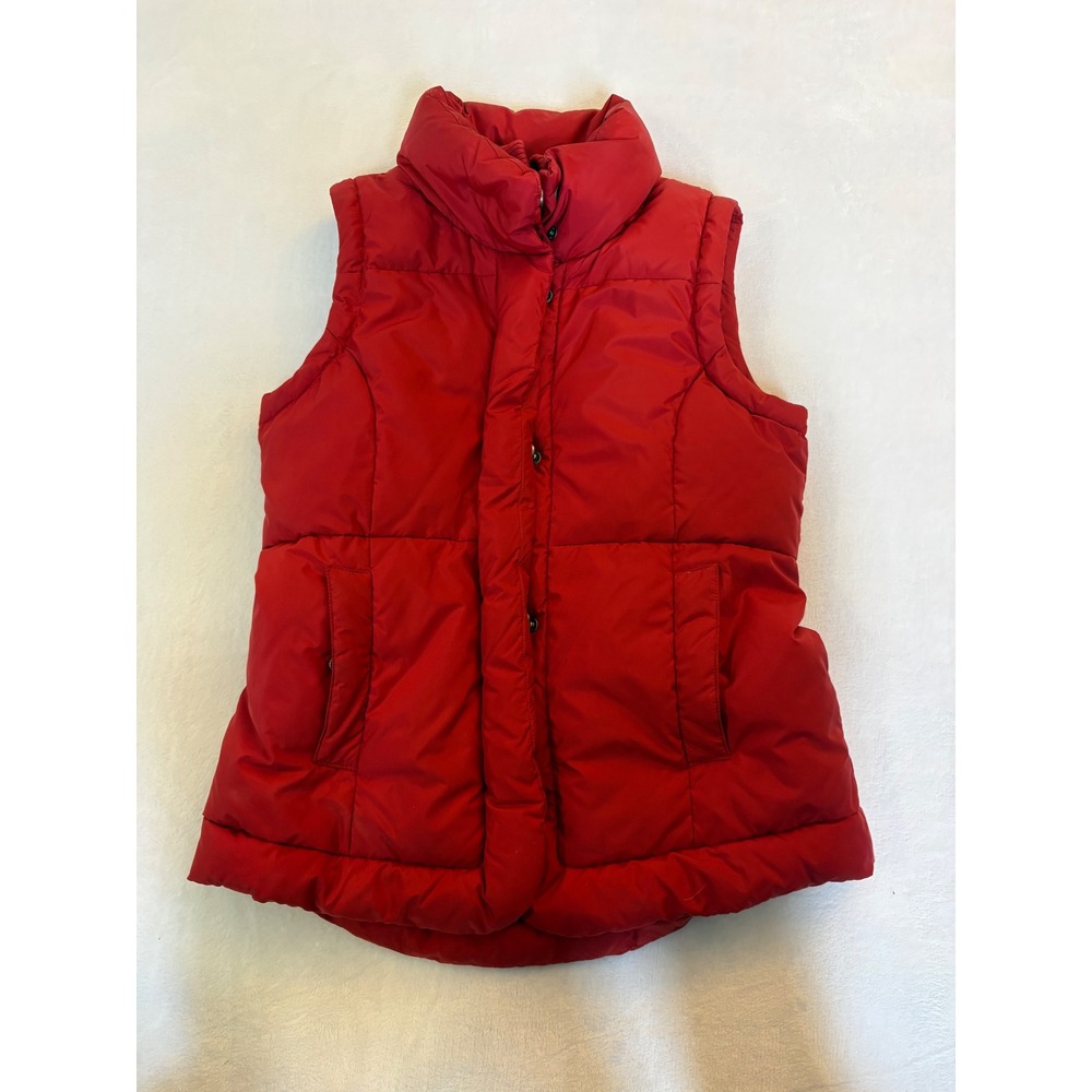 Hunter Womens Red Quilted Puffer Vest Snap Zip Front Size XS